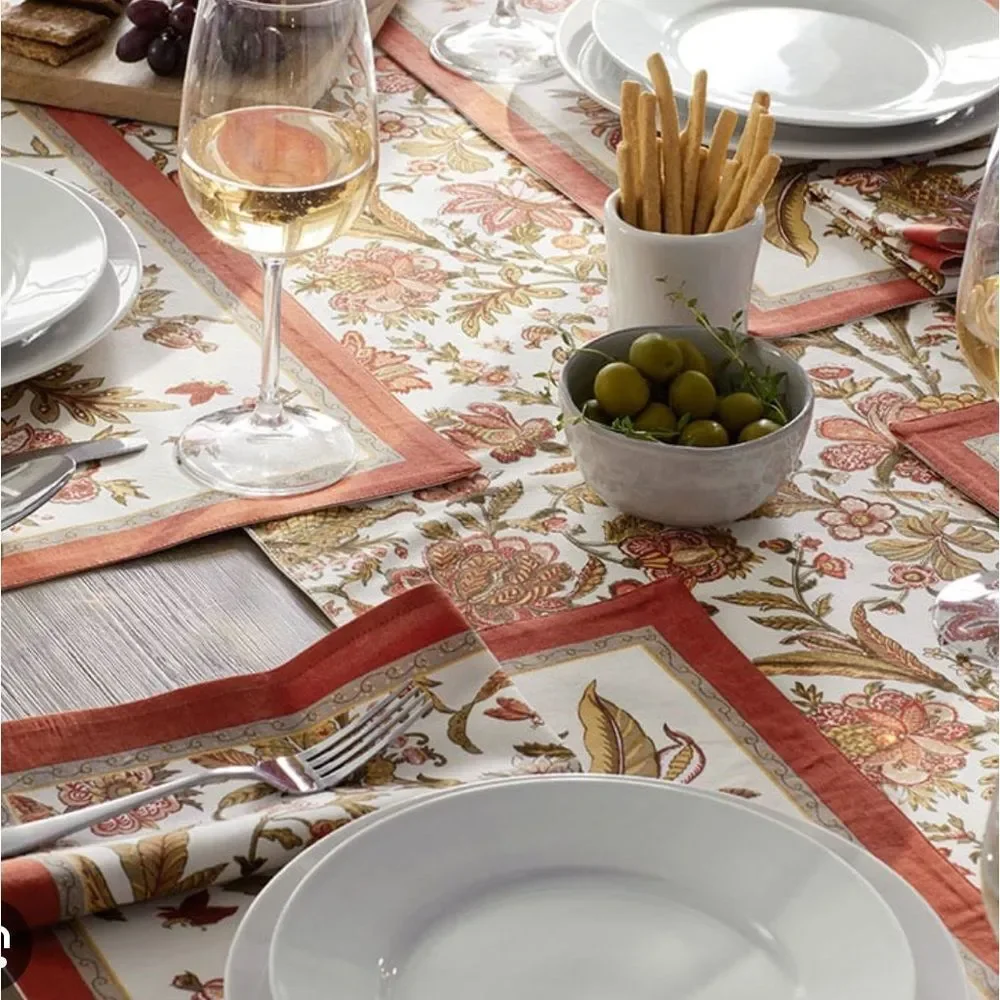 New The Company Store Fall Autumn 100% Cotton Napkins  Set of 8